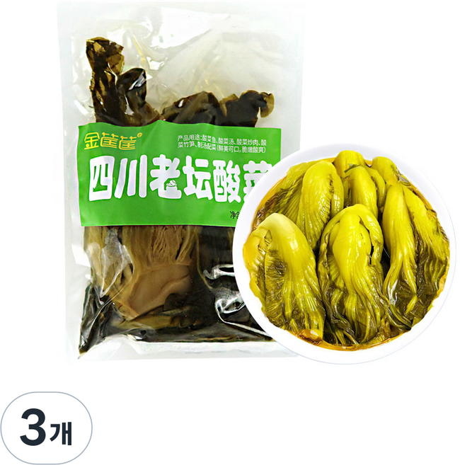 (배터짐) 찐쾅쾅 토종 사천 노탄쏸차이 절임배추 볶음용, 3개, 400g