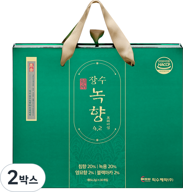 익수제약 장수녹향 침향환 정품, 2박스, 126g