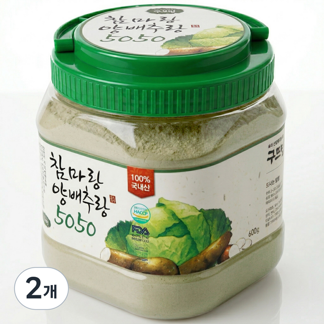 구뜨밀 마가루 양배추분말 참마랑 양배추랑 5050, 600g, 2개