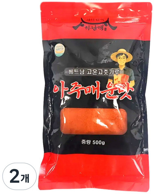 국내세척가공 베트남 고운 고춧가루 아주 매운맛 소스용 분말용, 2개, 500g