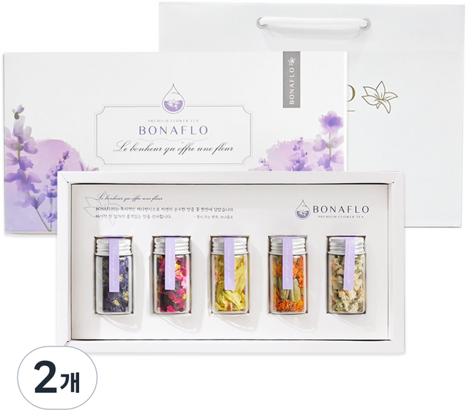 국산 꽃차 5종 선물세트+쇼핑백 생일선물 어버이날 스승의날 메리골드 장미 꽃차, 2개, BEST