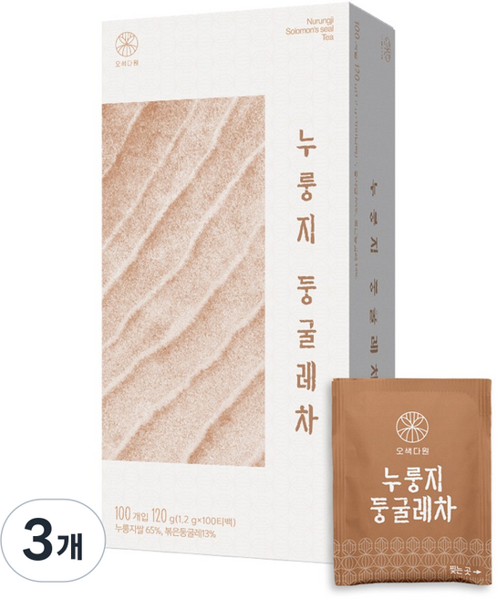 오색다원 누룽지 둥굴레차, 3개, 100개입, 1.2g