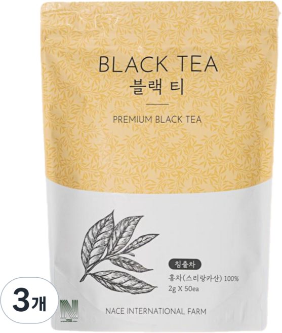네이스팜 실론 프리미엄 블랙티 50T 홍차(FBOPF1등급), 3개, 50개입, 2g
