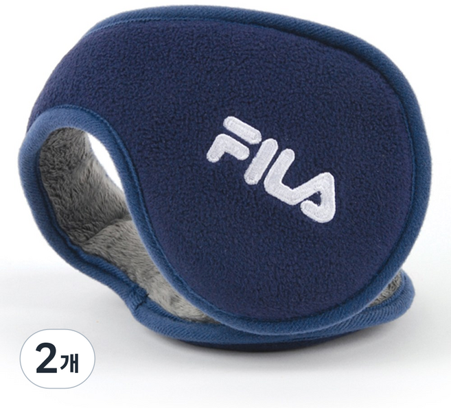 휠라 핏 방한 귀마개, 네이비, 2개