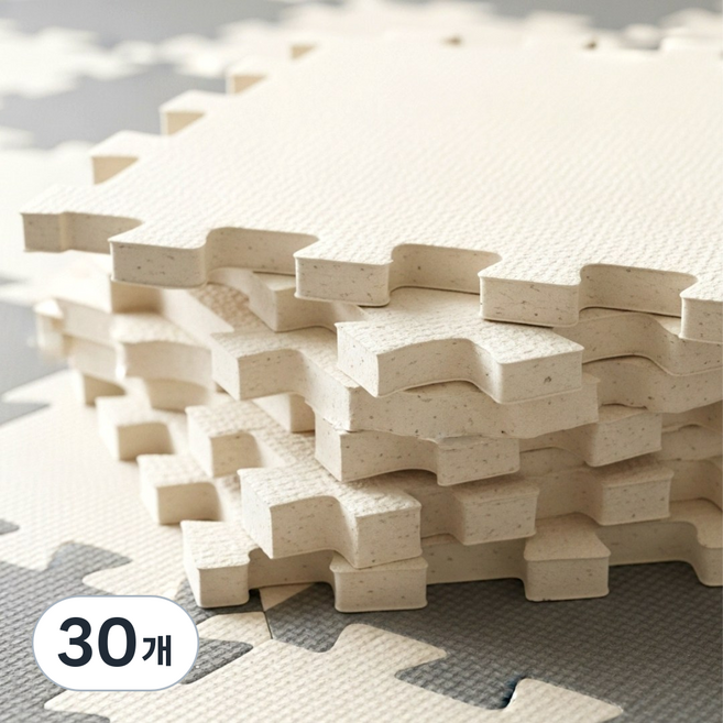 서포트홈 미끄럼방지 층간소음 퍼즐 매트, 30개, 아이보리