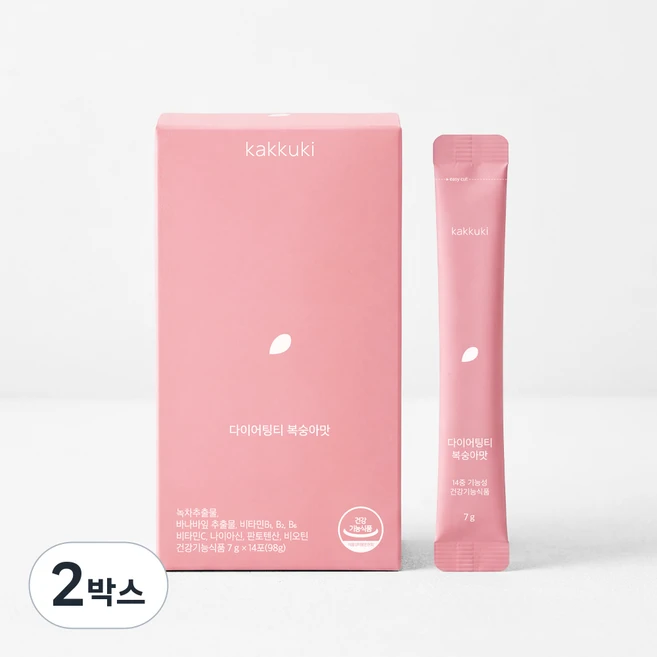 다이어팅티 복숭아맛 1BOX 녹차추출물 카테킨 체지방 감소 혈당케어 비타민 미네랄 14중 기능성 마시는 탄산 다이어트, 2박스, 14회분 - 쿠팡