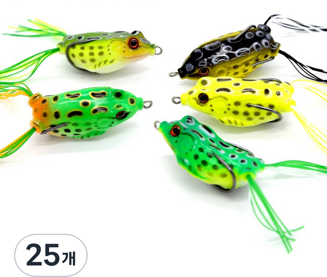 럭키 프로그 루어 5종세트, 혼합색상, 25개, 12g