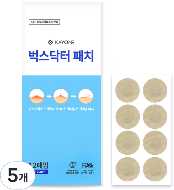 벅스닥터 모기 벌레 패치 물림 스티커, 5개, 12매입