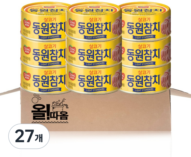 동원 라이트 스탠다드 참치, 100g, 27개