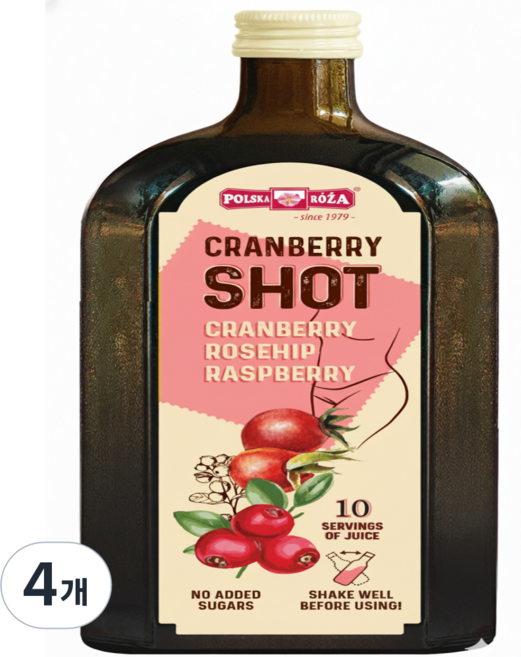 1979폴스카로자 크랜베리 원액 로즈힙 라즈베리 주스, 4개, 500ml