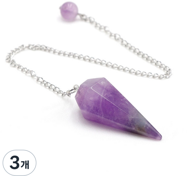 펜듈럼 플루라이트 천연석 목걸이 팔찌 남자 여자 팬듈럼 진자 추 봉 수맥 탐지 탐지기 수정 원석 스톤 비즈, 보라결, 3개