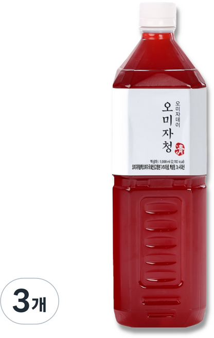 오미자데이 문경 오미자청 대용량, 1L, 1개입, 3개