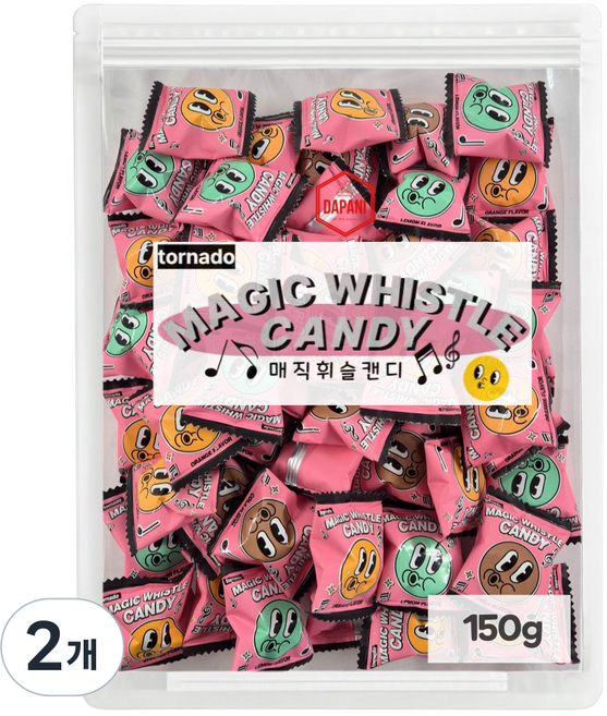 토네이도 매직 휘슬 캔디, 150g, 2개