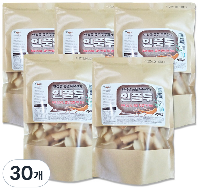 인삼을 품은 두부과자 인삼전병 인삼과자, 30개, 150g