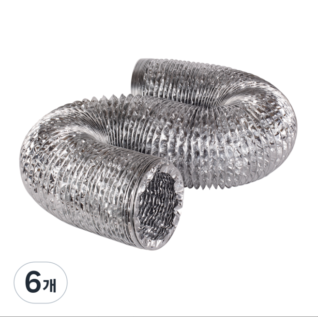 덕트몰 알루미늄 덕트 호스 배관 길이 2.5M / 알류미늄 은박 주름관 자바라 호수, 6개