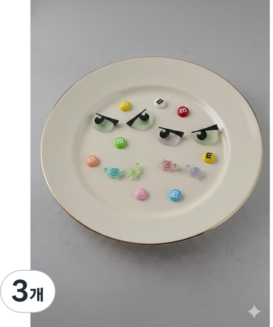 세상에 하나뿐인 야광 눈알 거북이 귀여운초콜렛 신발 꾸미기 만들기 세트, 3개, 야광눈알