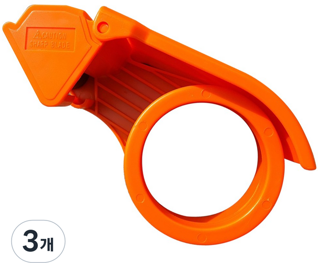 오공 박스테이프 커터기 절단기 포장테이프 카타기 컷팅기, 3개, 주황