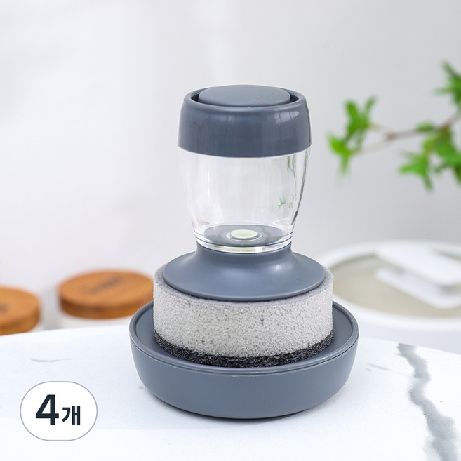 자동 세제펌핑 주방브러쉬 냄비 세척솔, 4개