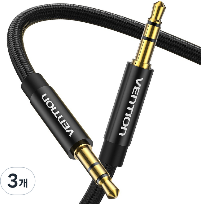 벤션 TRS 3.5mm 스테레오 AUX M to M 오디오 케이블, 0.5m, 3개