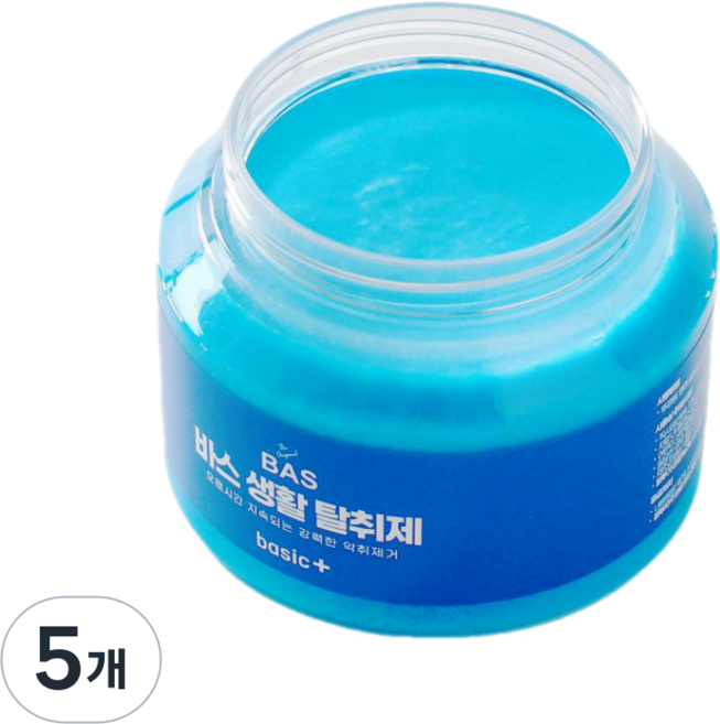 BAS 바스 초강력 생활 실내 탈취제 고체타입 베이직 플러스, 5개, 350g