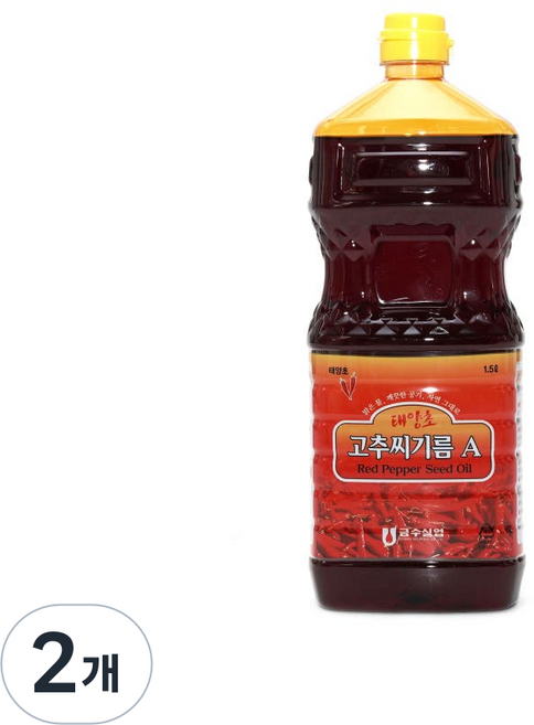 금수 프리미엄 태양초 고추씨기름A PET, 1.5L, 2개