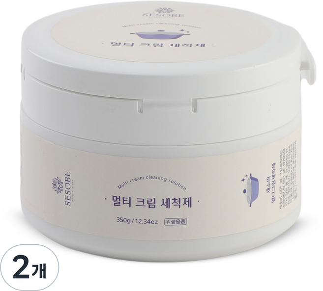 세소비 스테인레스 연마제거 탄냄비 찌든때 묵은때 물때 기름때 세척제, 2개, 350g