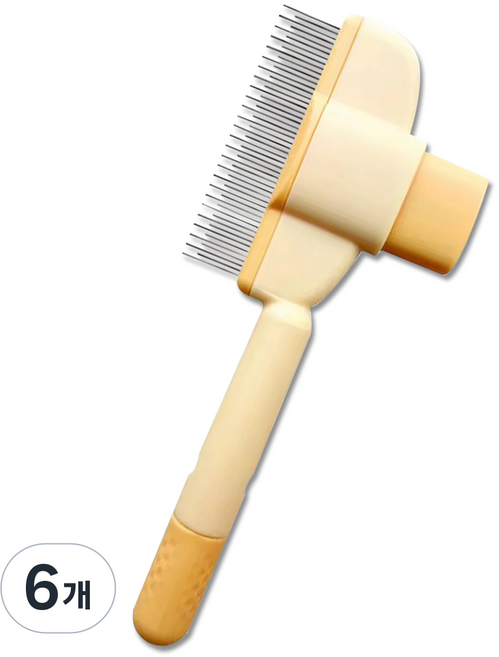 심플리프 반려동물 원터치 브러쉬, 6개, 옐로우