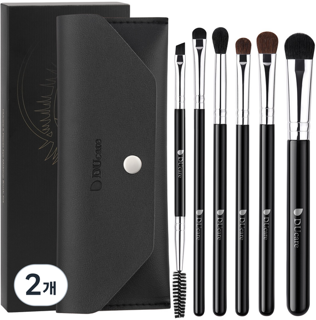 DUcare 아이 메이크업 브러쉬 6종 포터블 메이크업 브러쉬 세트 아이섀도 브러시, 2개, DF0603