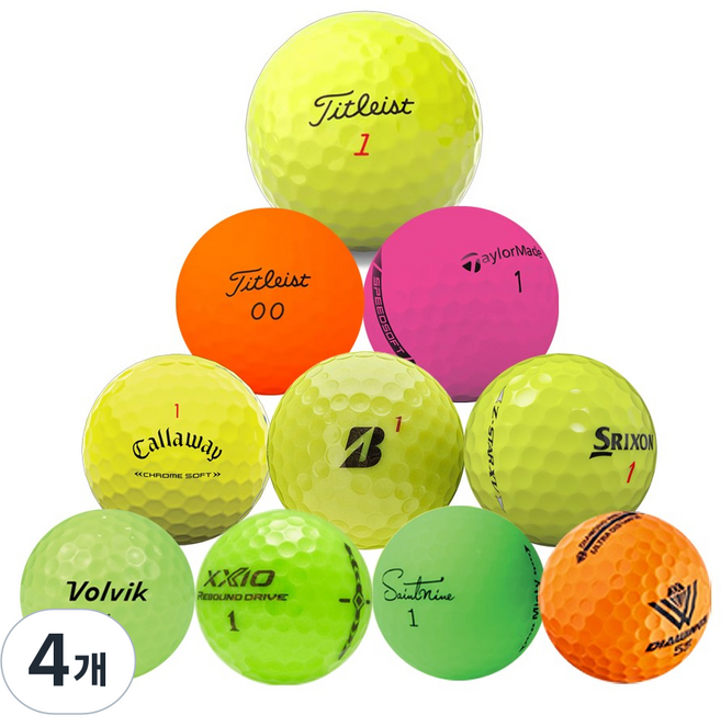 굿샷골프 a급 실속형 골프공 로스트볼, 컬러, 4개, 10개입