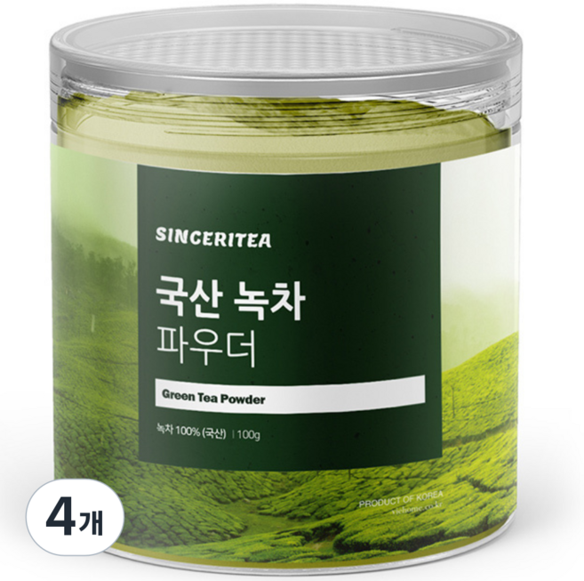 신서리티 국산 녹차 파우더, 4개, 1개입, 100g