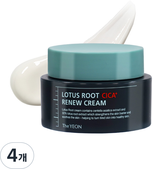 더연 연근 뮤신쫀크림 수분크림 미백 진정 고보습 점뺀후 재생크림, 50ml, 4개
