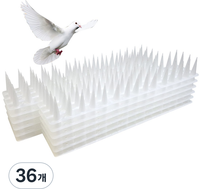 비둘기퇴치 버드스파이크, 6x30cm 화이트, 36개