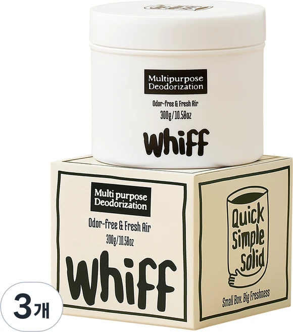 WHIFF 위프 탈취제 화장실 집안 방 홀애비 실내 악취 냄새 탈취제 제거제 천연 편백 오일 함유, 300ml, 3개 - 쿠팡