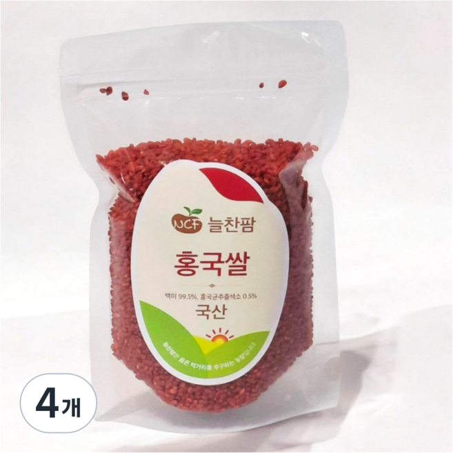 홍국쌀 25년산 % 국내산 발효 건강쌀 늘찬팜, 1kg, 4개
