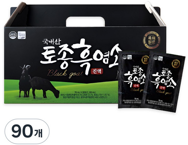 웰스앤헬스 국내산 토종 흑염소진액 자연방목 흑염소 엑기스 보약 기력회복 건강즙, 70ml, 90개
