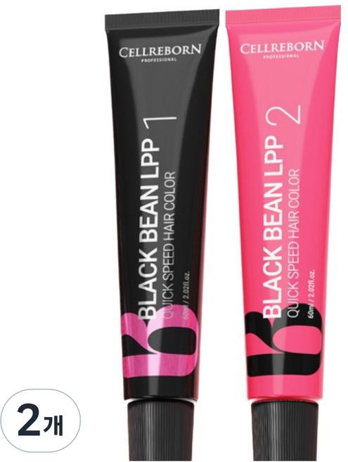 셀리본 블랙빈 LPP 퀵스피 헤어컬러 염색약 새치커버전용, 내추럴블랙, 2개