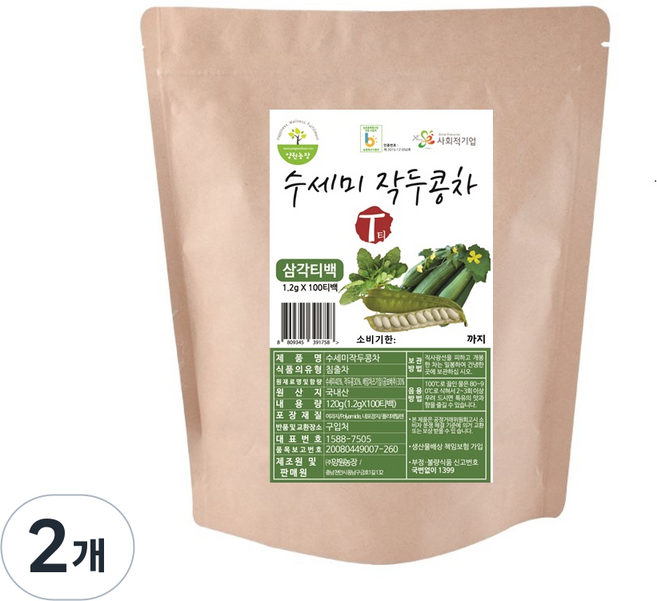 양원농장 수세미작두콩차, 100개입, 2개, 1.2g