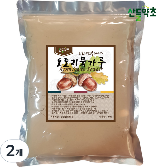 산들약초 100% 도토리묵가루 묵재료, 2개, 1kg