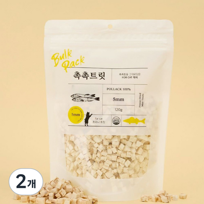 촉촉트릿 초미니트릿 고양이 동결건조 간식, 북어, 120g, 2개