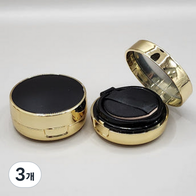 블랑느 DIY 미니 쿠션팩트 케이스 4g, 3개, 미니골드블랙