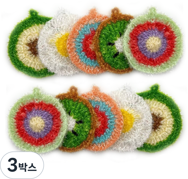 Le Gou 컬러 무흠집 버블 수세미 주방 아크릴 수세미 다양한 패턴, 3박스, 10개