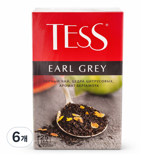 TESS Earl Grey 테스 얼그레이, 1.6g, 6개, 25개입