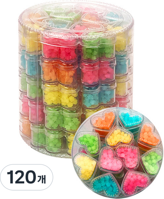 하트 무늬 무지개 별사탕 ( ), 120개, 5g