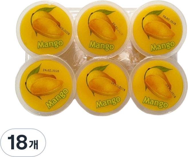 혜성식품 망고 푸딩 과일 젤리 간식, 18개, 130g