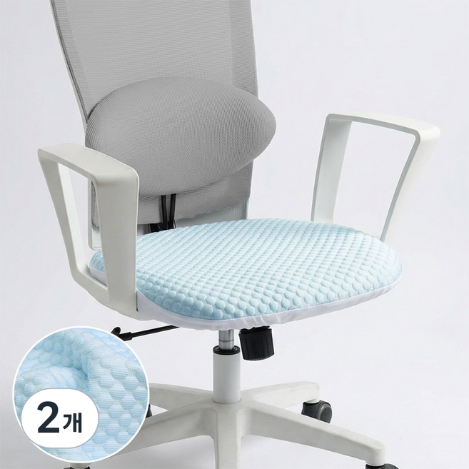 만자천홍 냉감 스판 의자커버 여름 쿨링 의자커버, 2개, 도트-블루