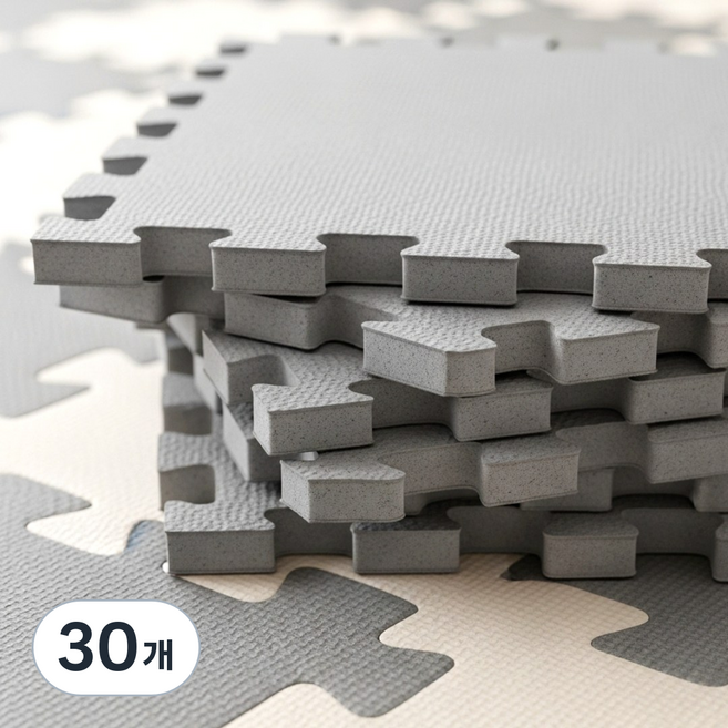 서포트홈 미끄럼방지 층간소음 퍼즐 매트, 30개, 그레이