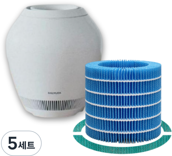 발뮤다 레인 가습가필터+효소프리필터 세트 호환 ERN-S100 ERN-1100SD, 5세트, 레인 가습+효소 필터