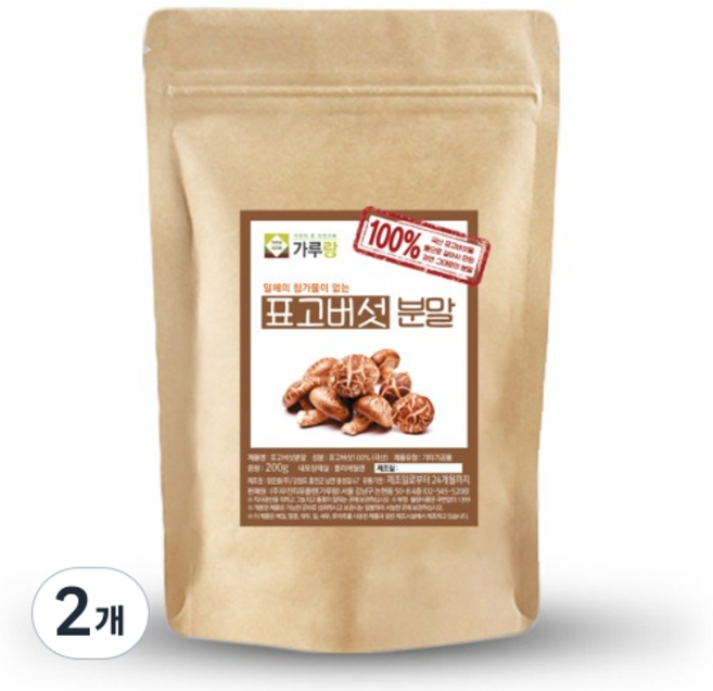 가루랑 100% 국산 표고버섯분말 선식, 200g, 2개