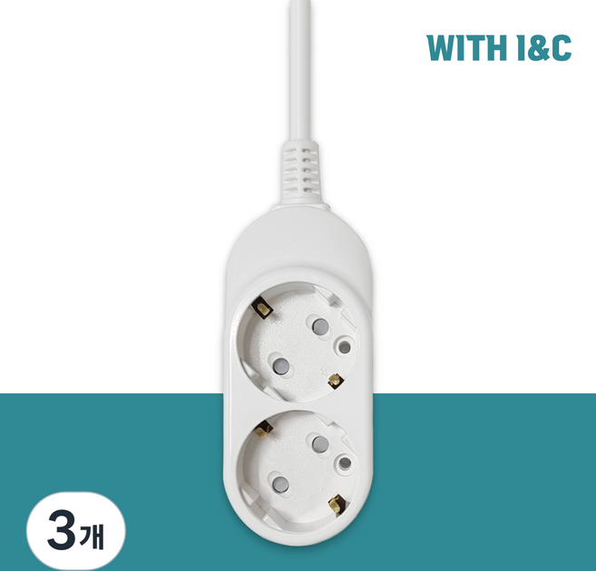 위드아이엔씨 국산 접지 멀티탭 2구 WI-MC1021, 3개, 9.5m