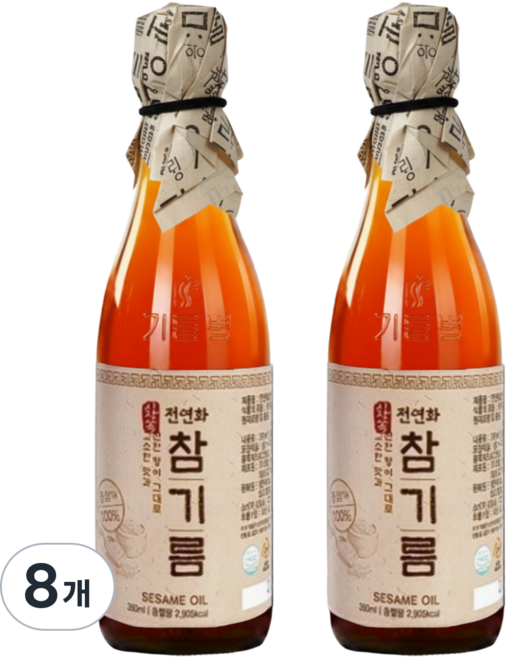 전연화 통참깨 백프로 참기름, 8개, 300ml